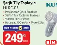 KUMTEL ŞARJLI TÜY TOPLAYICI HLRC-05 fiyat ve kampanya bilgisi